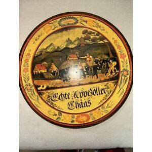 Vintage wooden German folk art plaque